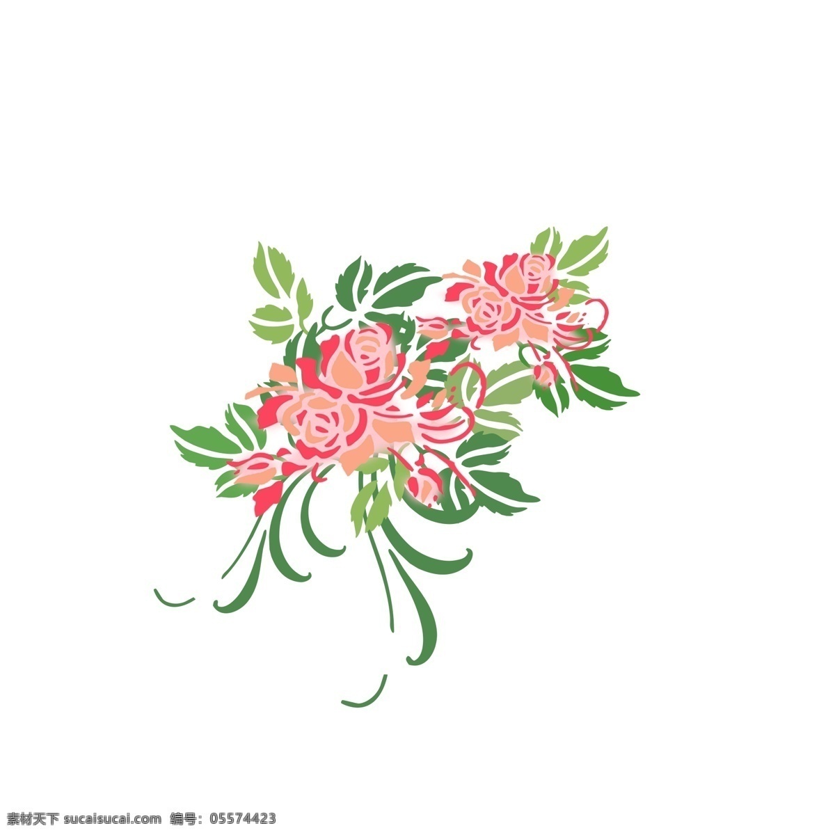 手绘 植物 花卉 元素 配图 图案