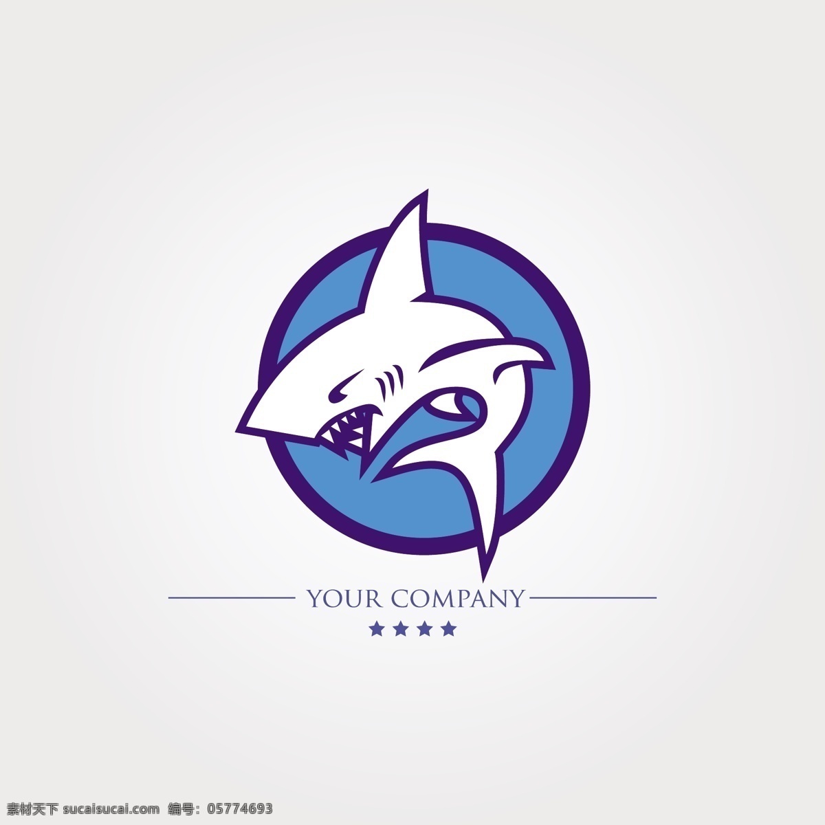 创意 蓝色 鲨鱼 logo 矢量 蓝色圆形 大白鲨 动物 凶猛 创意logo 行业logo 标志设计 logo设计