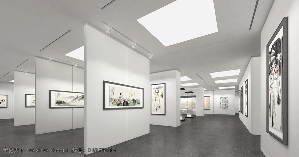 书画展厅 书画展 展示设计 展厅设计 书画展览 展厅 分层