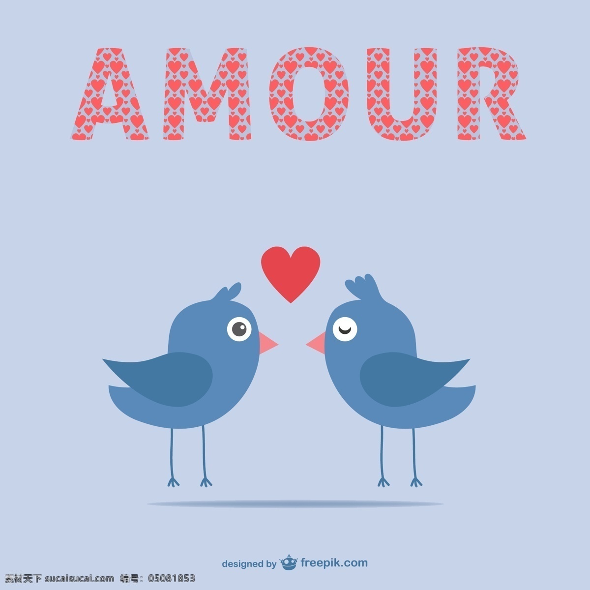 蓝色 爱心 情侣 鸟 矢量 爱心情侣 amour 矢量图 其他矢量图