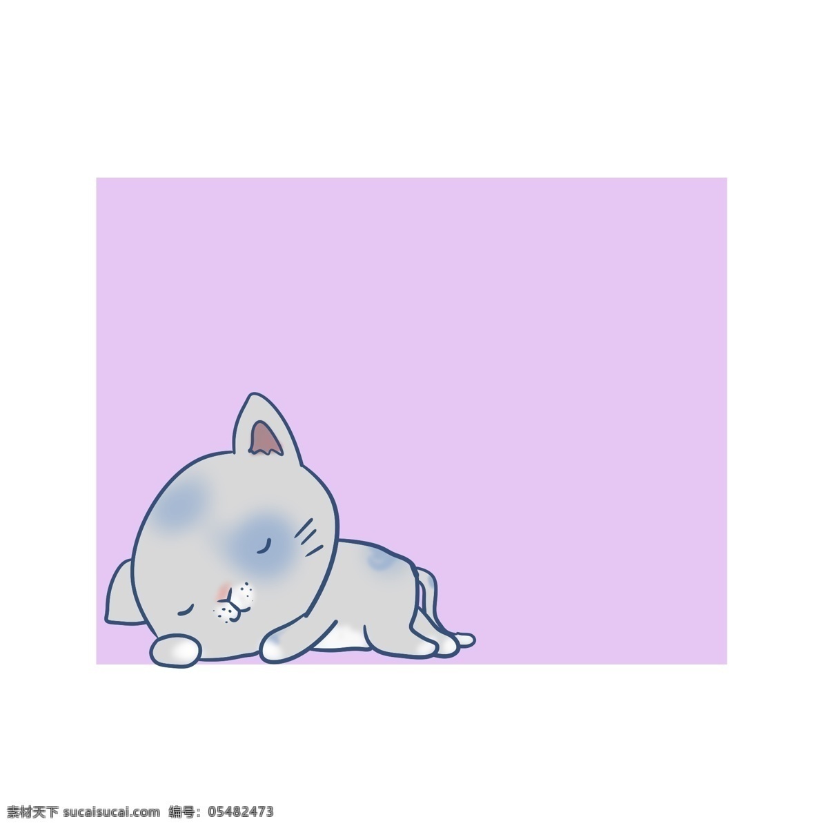 温馨 提示 小猫 边框 温馨提示边框 紫色边框 小猫咪边框 小动物边框 警示 标牌 卡通边框插画