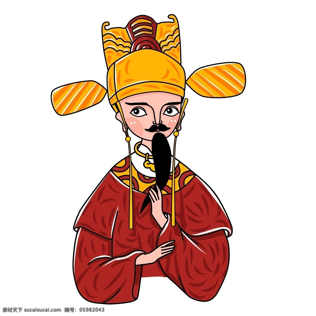 中国 风 新年 装饰 财神爷 透明 节日元素 春节元素 免扣素材 透明素材