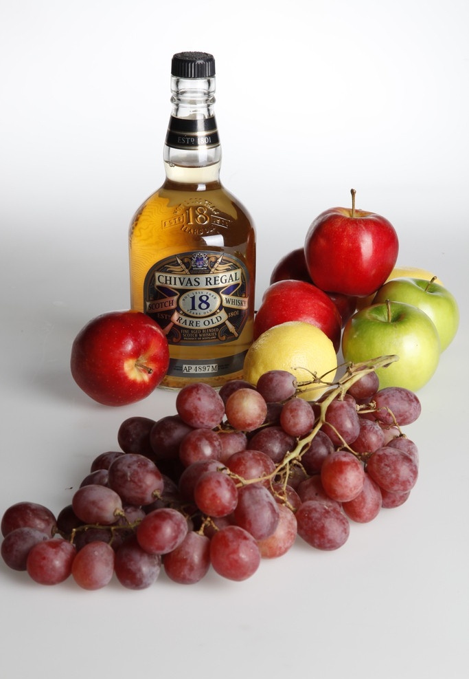 水果 静物 拍摄 红葡萄 青苹果 蛇果 香梨 洋酒 果品 实物摄影 水果图集 生物世界