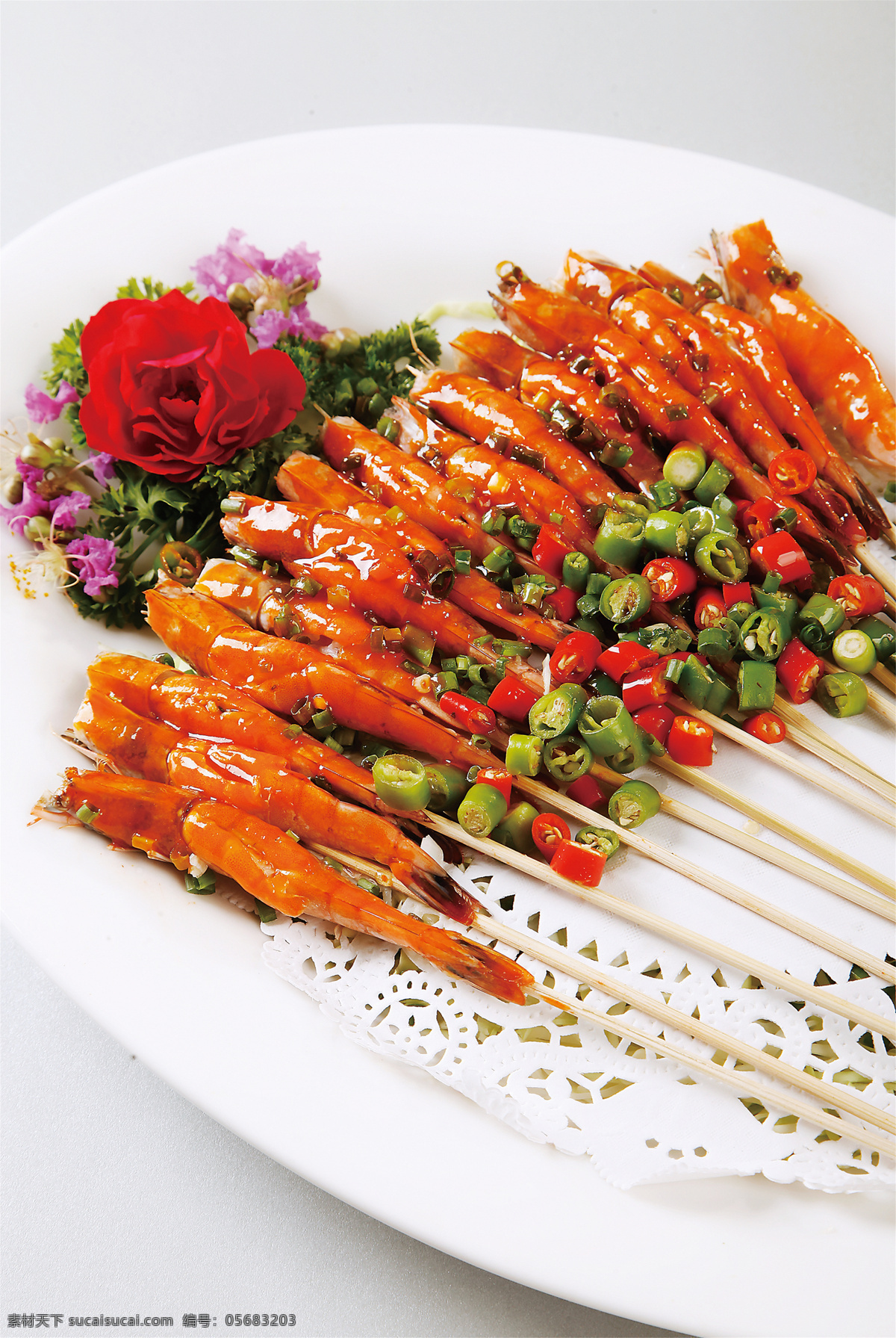 湘式串烤虾 美食 传统美食 餐饮美食 高清菜谱用图