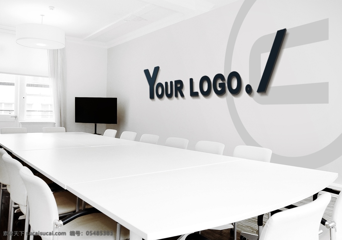 logo 形象 墙 办公室 场景 贴 图样 贴图 样机 模板 分层