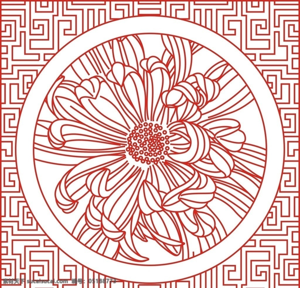 菊花挂件 菊花挂件线图 艺术玻璃线图 挂件线图 菊花线图 矢量图 矢量素材 其他矢量 矢量