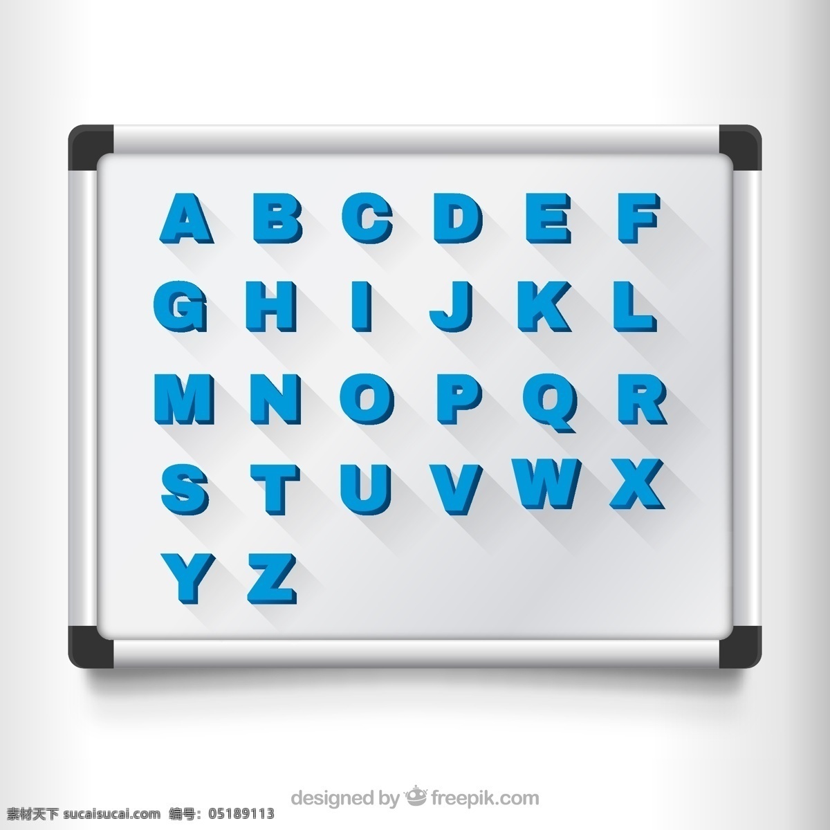 一个 板 上 磁性 字母 学校 教育 蓝 印刷 字体 印刷板 白色