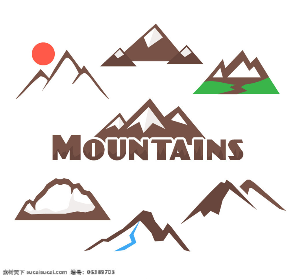 创意 山峰 标志 矢量 矢量素材 图标 商标 logo 景点 白色