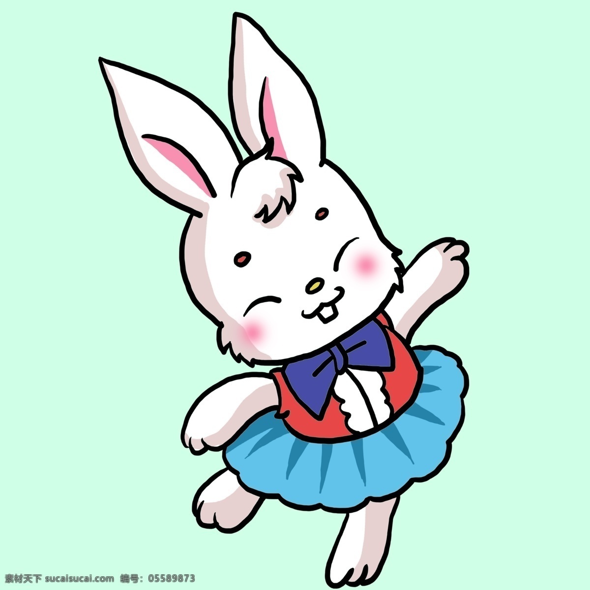 卡通 手绘 跳舞 小 兔 简笔画 儿童画 小兔 兔子 幼儿 动漫动画 动漫人物