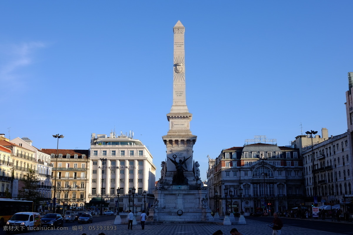 里斯本 广场 纪念碑 欧洲 葡萄牙 方尖碑 蓝天 旅游摄影 国外旅游