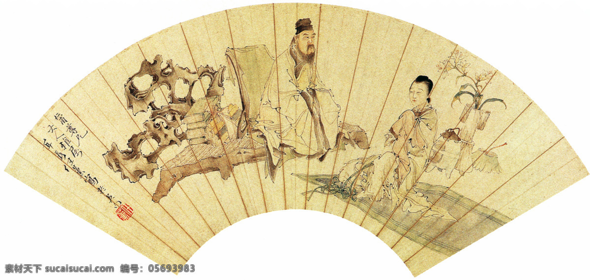 小桥流水 人家 壁画 古代人物 人物 人物画像 小桥流水人家 中国风 中国文化 中华艺术绘画 民间人物 文化艺术