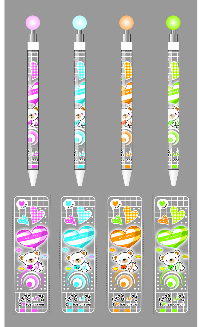 笔 笔设计 韩国卡通 卡通 其他矢量 矢量素材 小熊 熊 熊卡通 笔芯 新卡通 笔包装 笔套 新笔 矢量 矢量图 其他矢量图