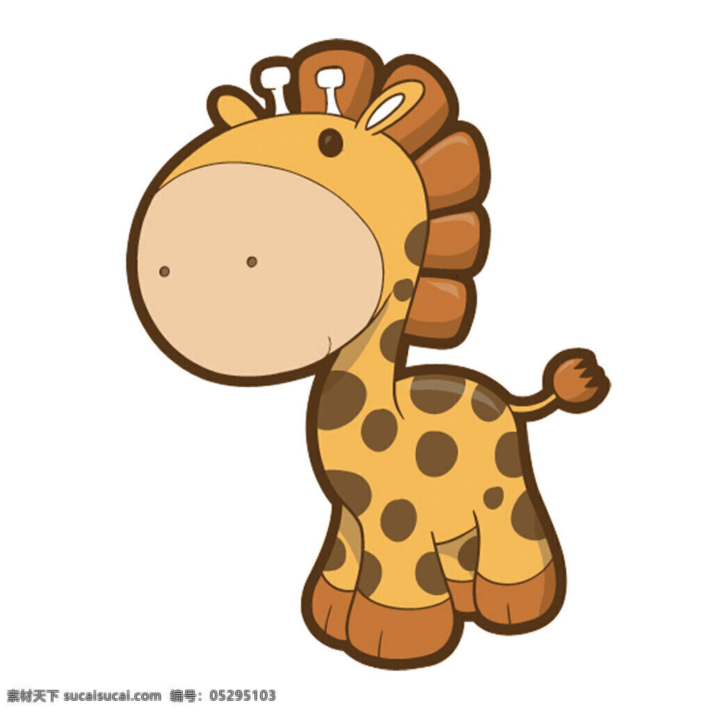 卡通 长颈鹿 动漫 绘画 可爱 小动物