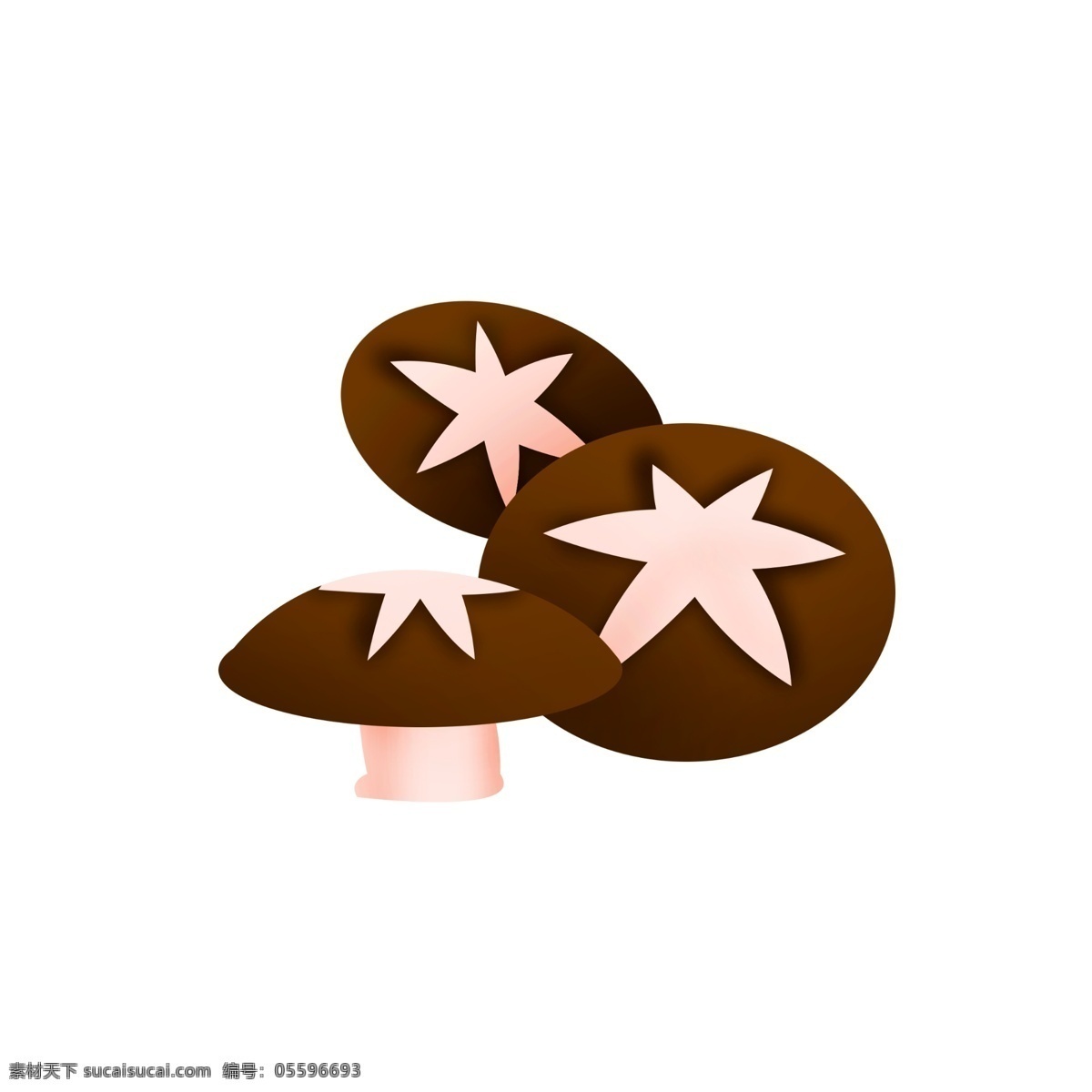 手绘 卡通 棕色 蘑菇 插画 卡通蘑菇 新鲜 美味 食品 香菇 手绘蘑菇 棕色蘑菇 火锅食材 菌类食物 蘑菇插画 餐饮食品