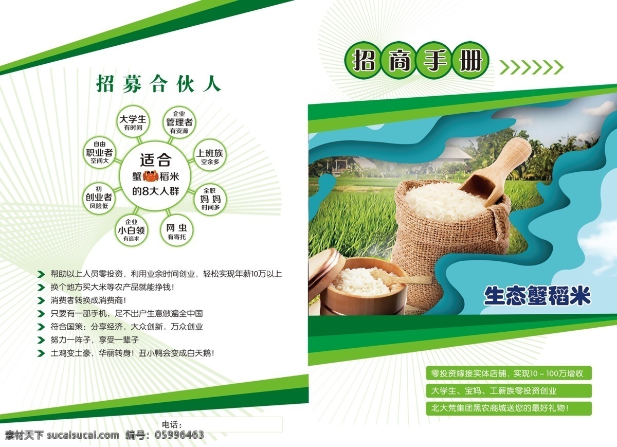 大米传单 大米 传单 封面 招商 手册 生态米 蟹稻米 分层