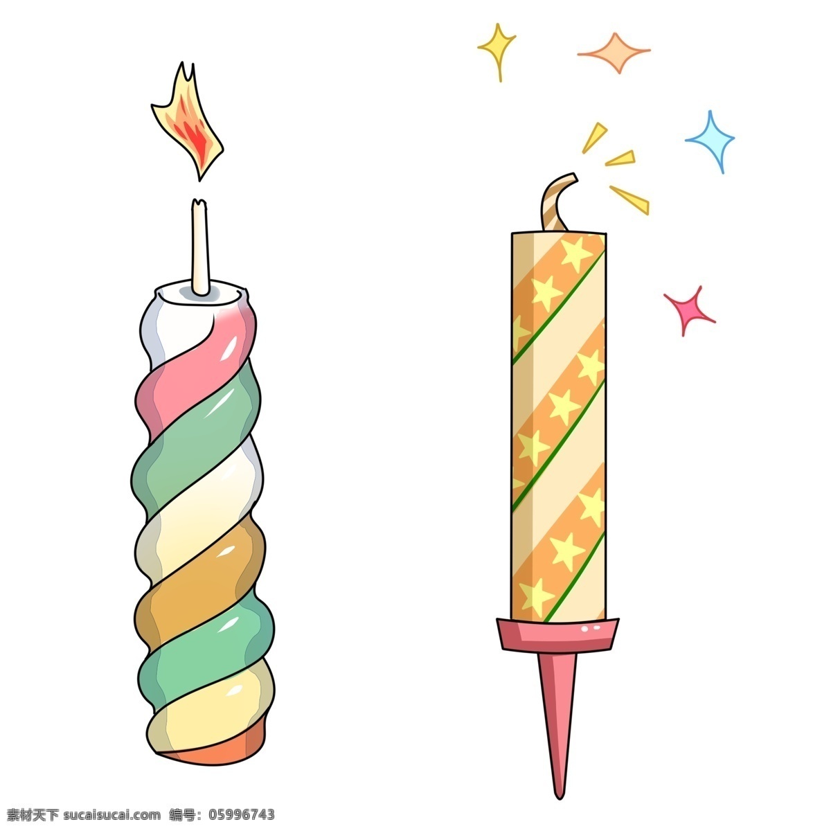 生日 蜡烛 彩色 免 抠 庆祝 节日 免抠 卡通
