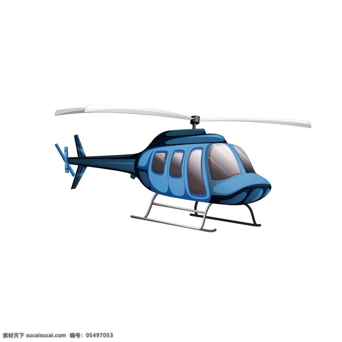 直升机 蓝色 矢量 元素 卡通