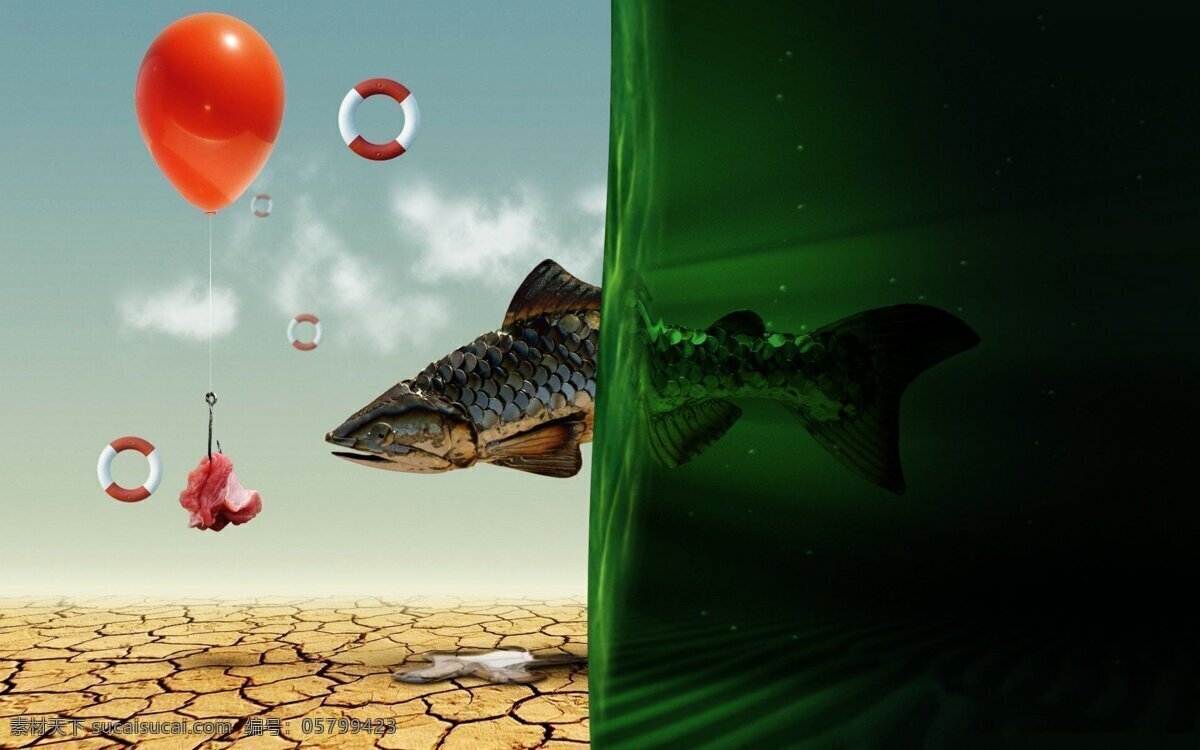 超现实 鱼 干旱 环保 气球 生物世界 鱼类 超现实鱼 鱼饵 水