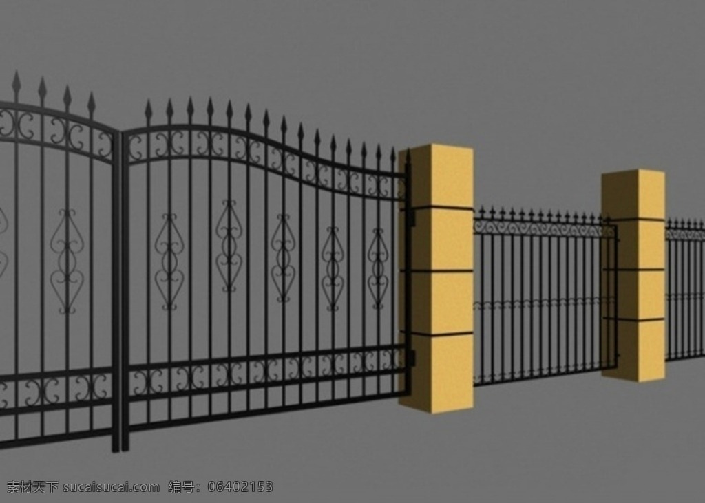 铁艺 大门 围栏 3d 模型 3d设计 其他模型 max