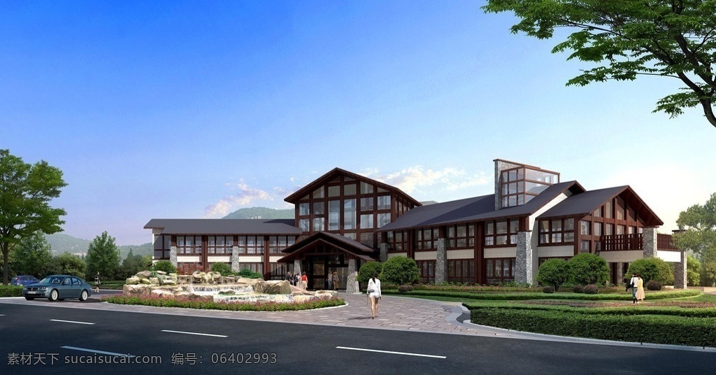 游客服务中心 旅游综合体 旅游 综合体 风景区入口 效果图 自然景观 建筑园林