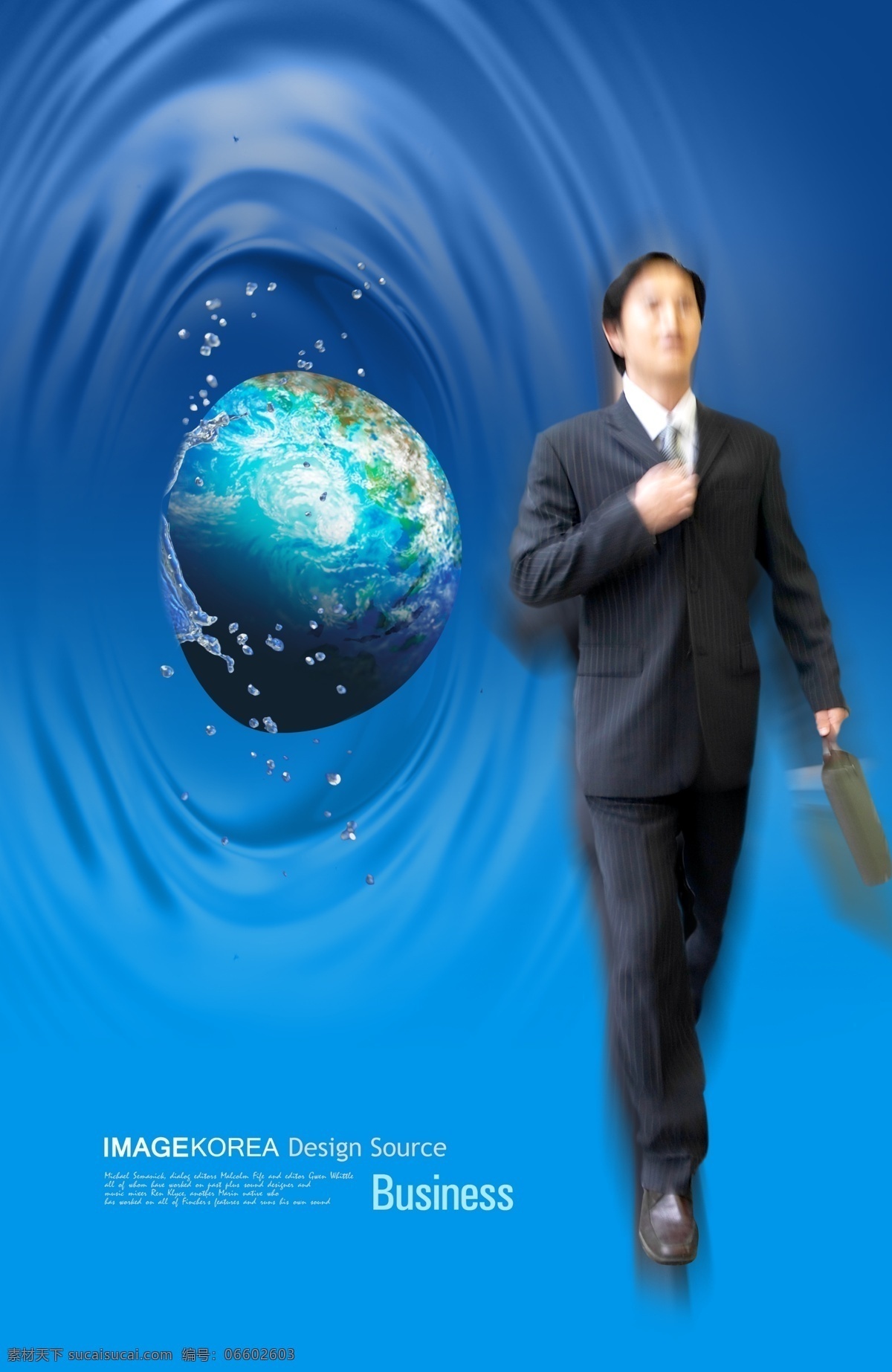 分层 源文件 办公 笔记本 钞票 抽象 地球 飞机 光环 建筑物 交谈 人物 手提电脑 喇叭 蓝色背景 商业创意版式 影骑图库 psd源文件