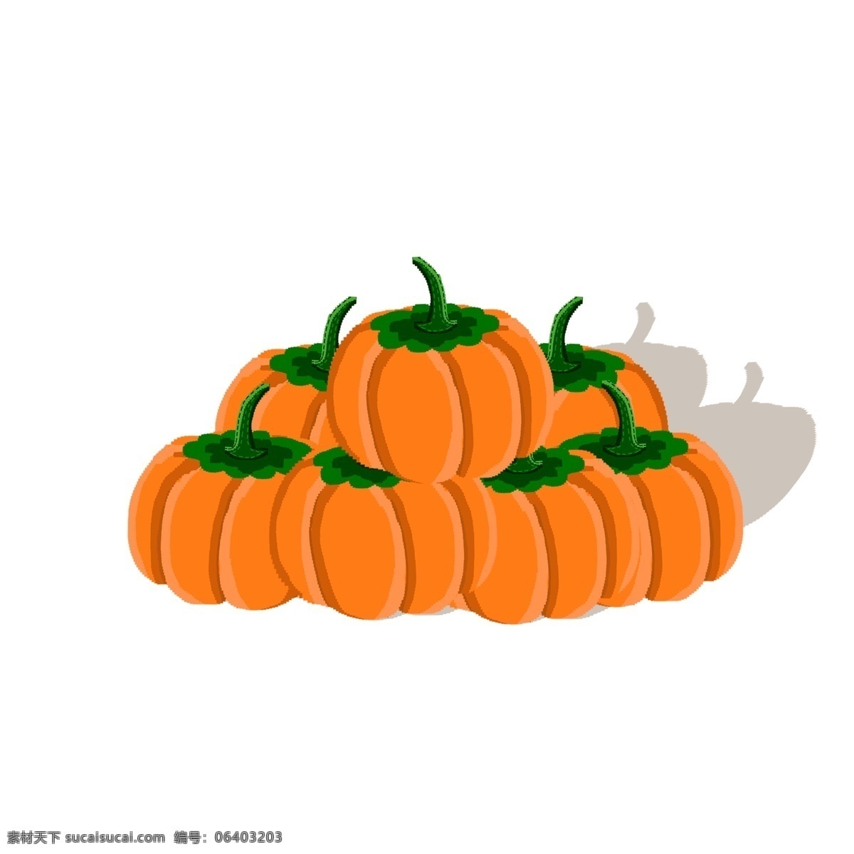 橙色 堆 蔬菜 南瓜 手绘 食物 食品 插画元素