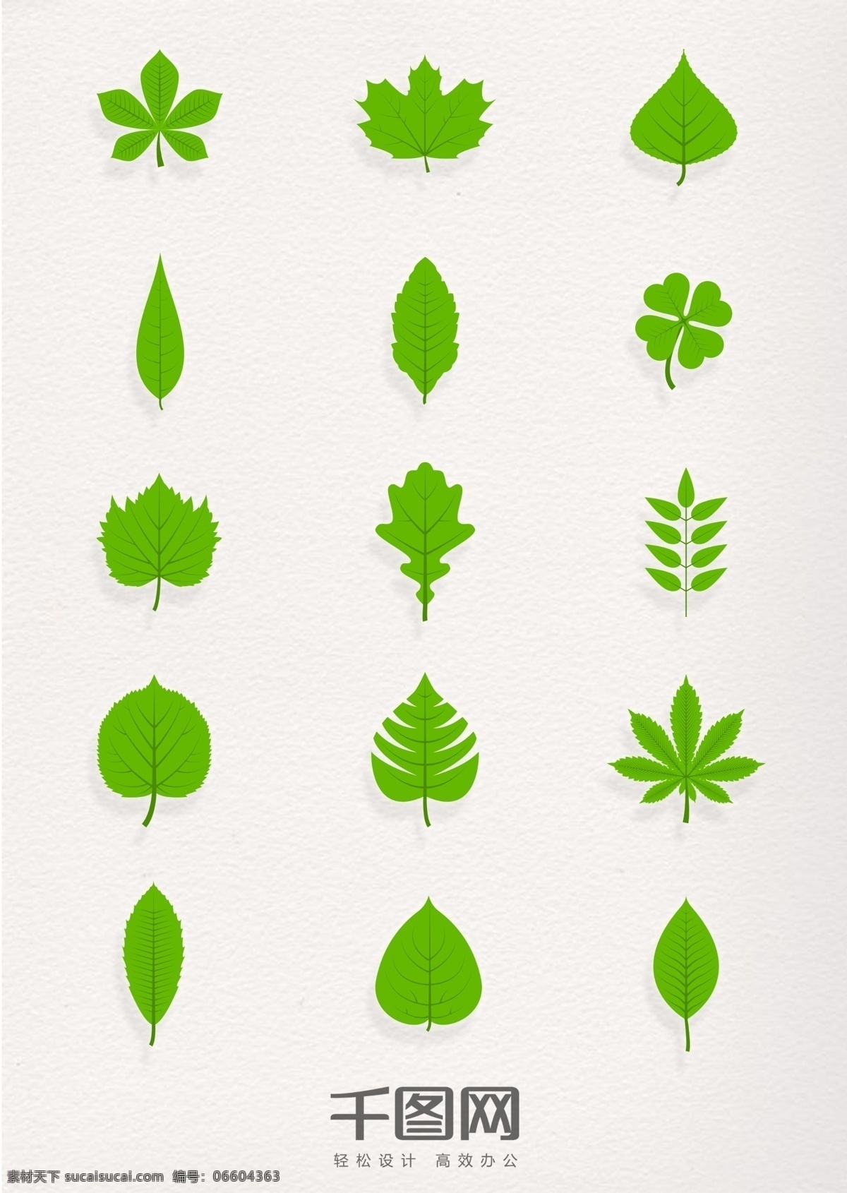 精致 绿色 叶子 图标 元素 精美 树叶 植物 绿植 枫叶 针叶 叶子图标 叶子元素