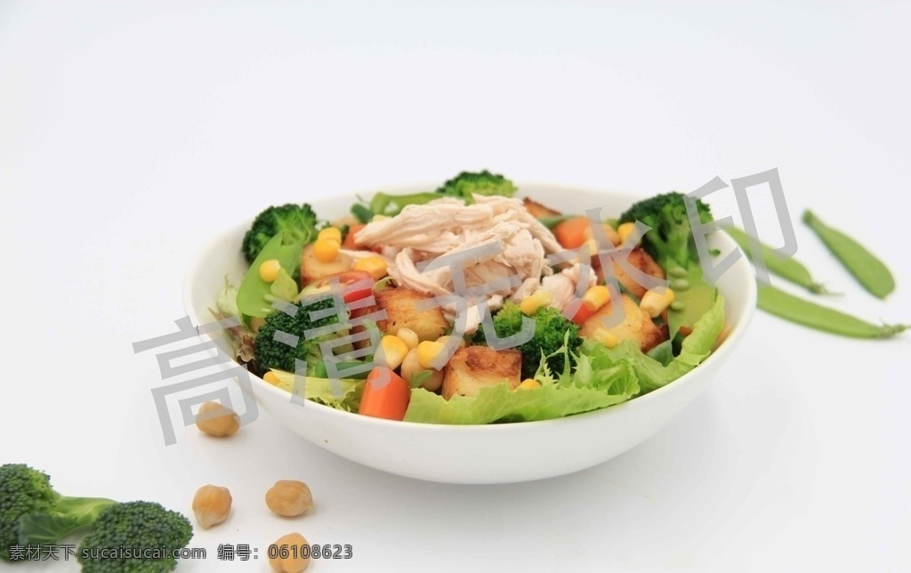 鸡胸肉沙拉 沙拉 轻食 鸡肉沙拉 西兰花 烤土豆 餐饮美食 西餐美食