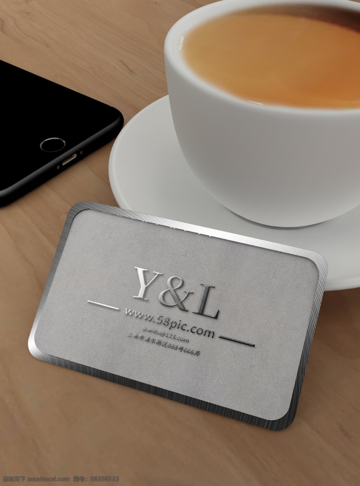 原创 模型 场景 金属 磨砂 卡片 样机 智能图层 mockup 名片 一键贴图 logo 拉丝 烫银 logo样机