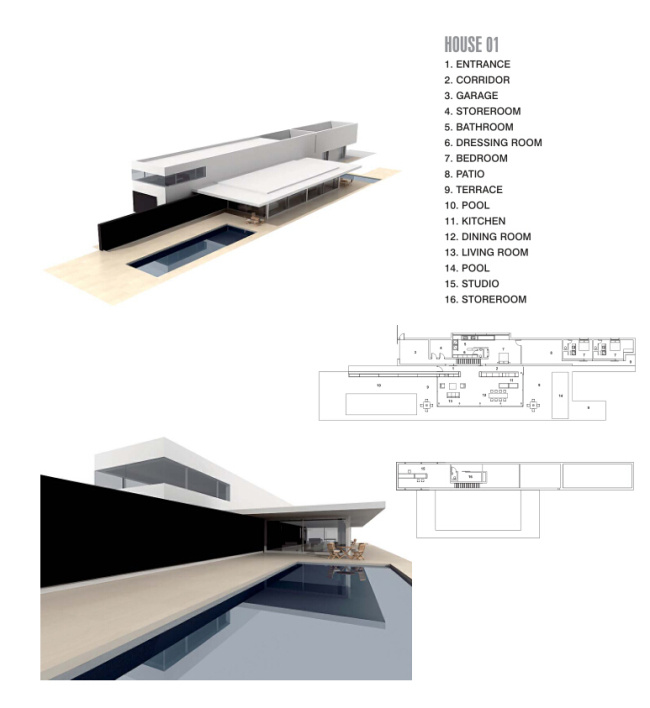 带 游泳池 别墅 模型 外观 3d模型素材 建筑模型