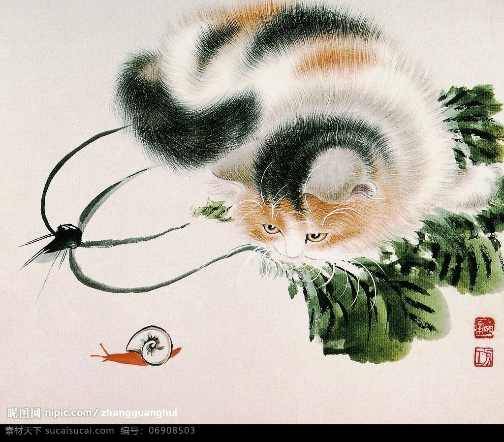 工笔猫 工笔 猫 文化艺术 绘画书法 设计图库