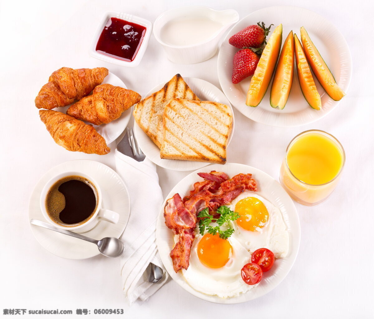 西式早餐 爱心早餐 早餐 早点 面包 饮料