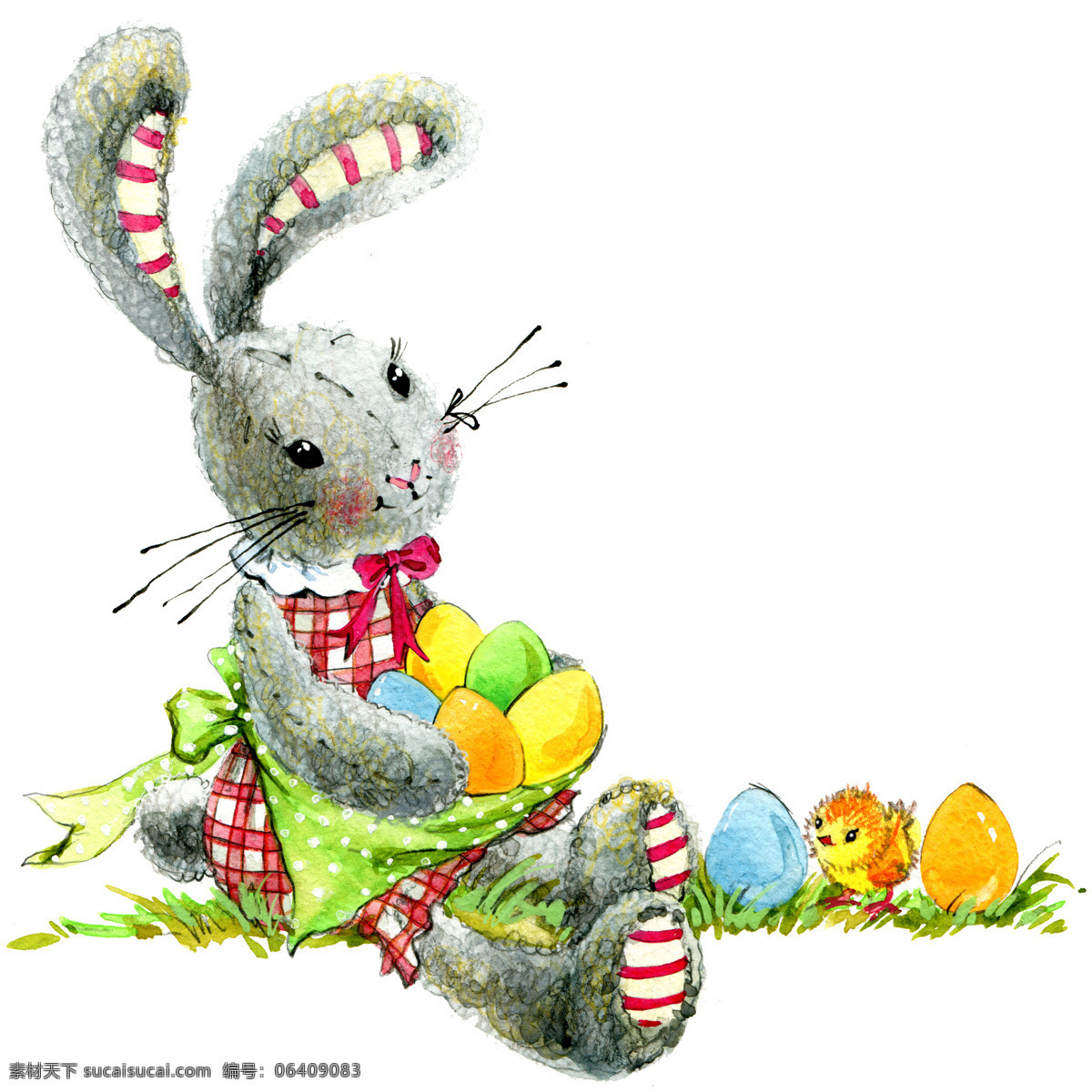 抱 彩蛋 的卡 通 兔子 水彩画 卡通兔子 复活节彩蛋 复活节快乐 复活节素材 节日庆典 生活百科