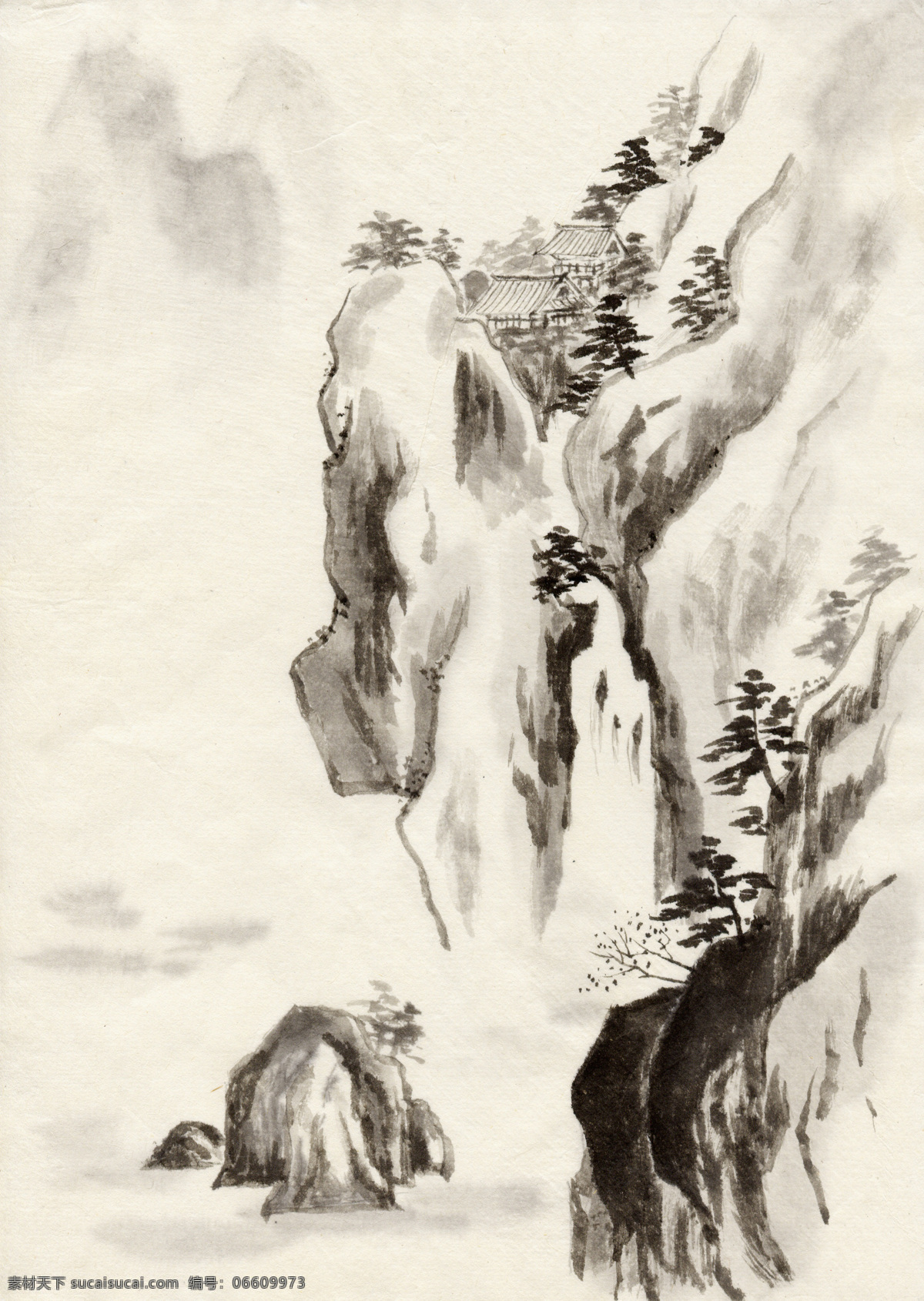 中式画 画 古典藏画 书画美术 山水图 布纹 墙纸 装饰画 底纹边框 背景底纹