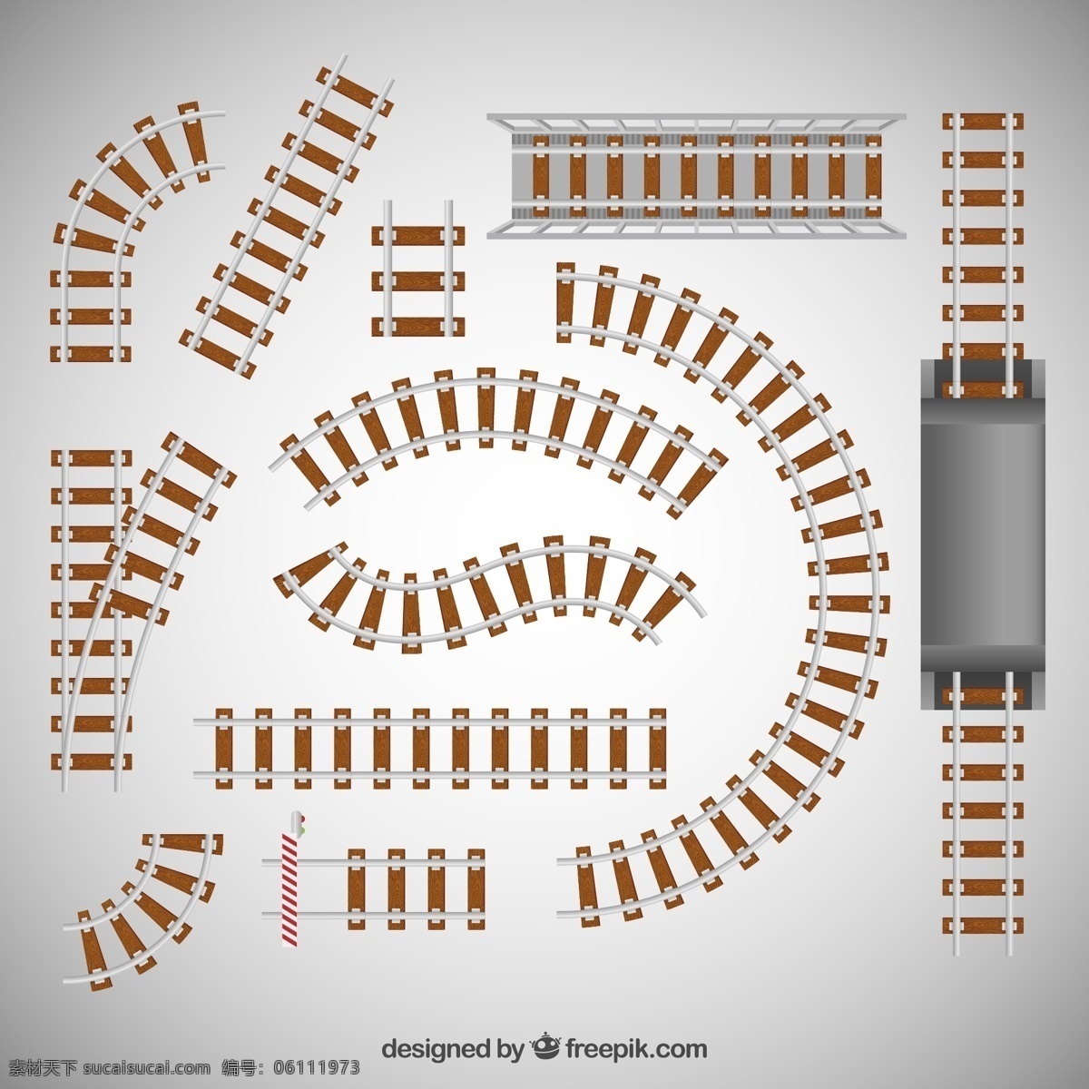 铁路轨道设计 交通运输 铁路轨道 路轨 铁轨 轨道 转辙器 火车 卡通矢量