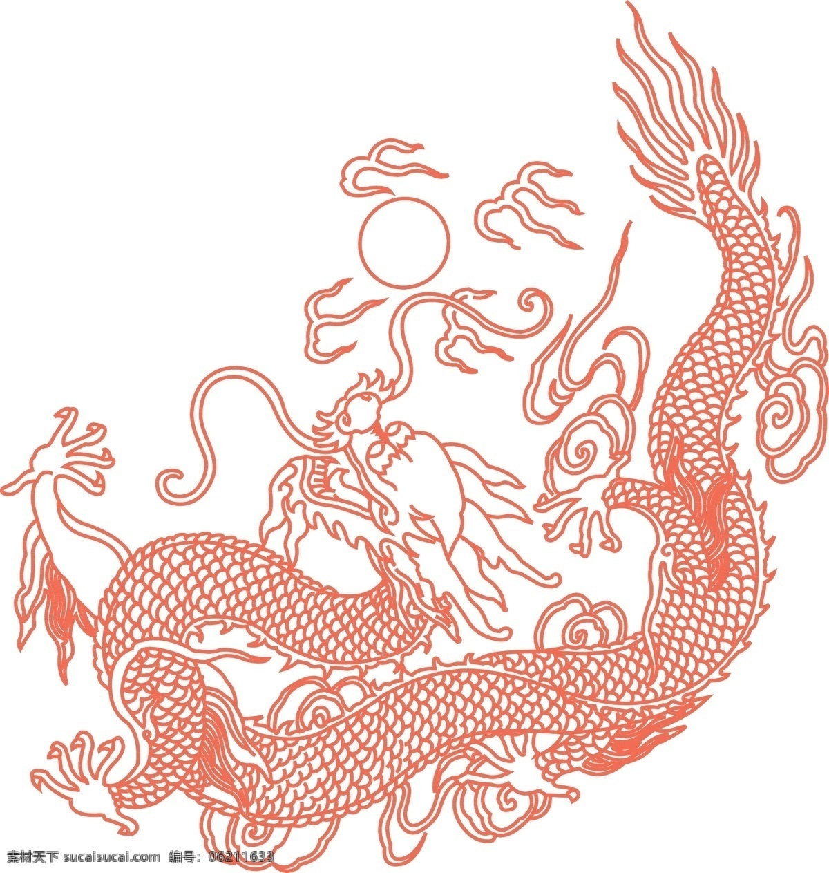 神龙戏珠 神龙 龙珠 火珠 飞龙 龙 祥龙 矢量素材 其他矢量 矢量