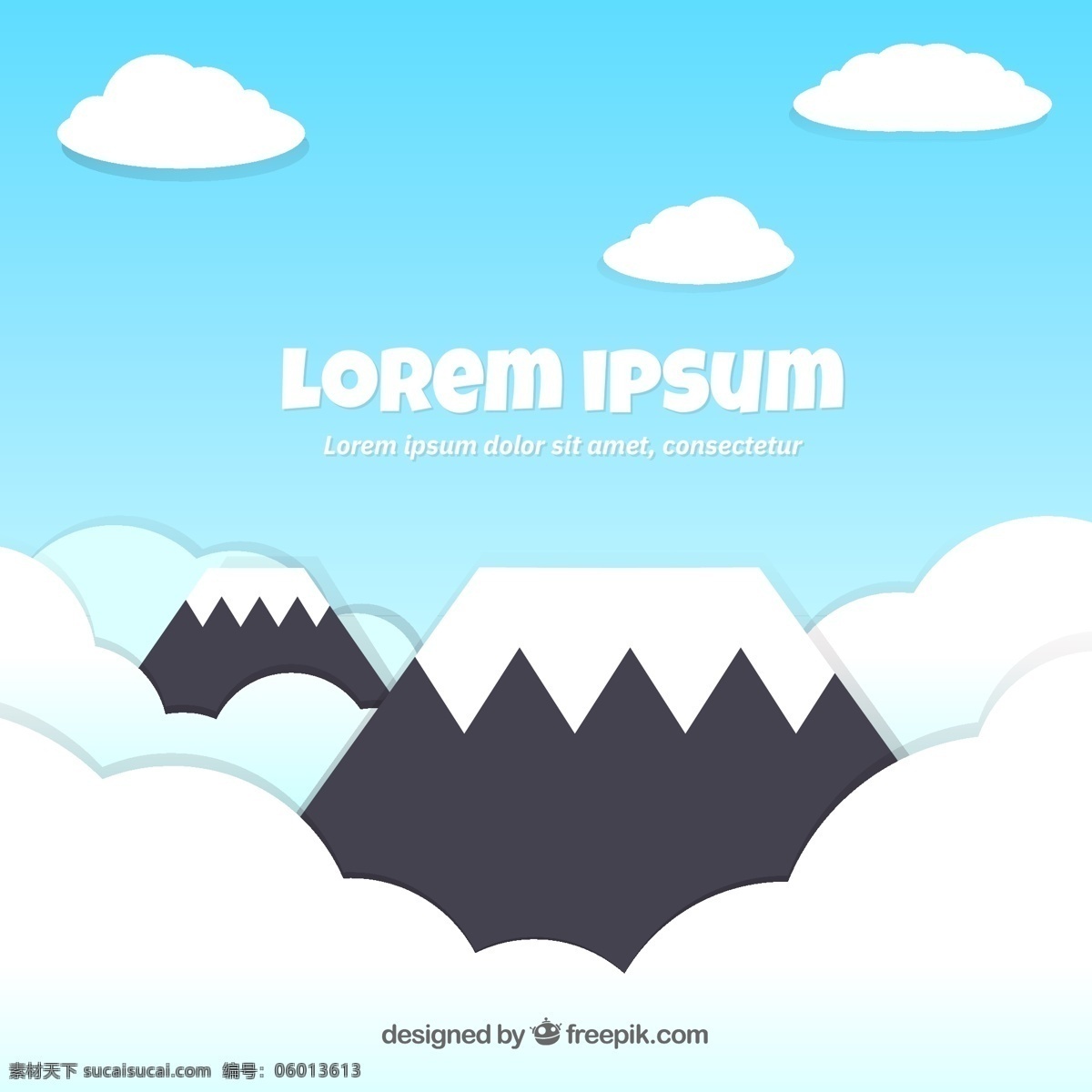 创意 云中 雪山 风景 云 山 自然 动漫动画 风景漫画