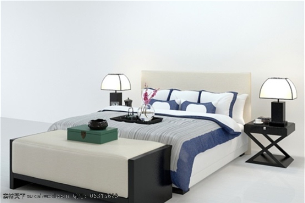 卧室 床 柜 3d 模型 3d模型 室内设计 室内模型 室内3d模型 渲染模型 单体模型 3dmax 床柜 精品床 床模型 卧床 3d设计 max