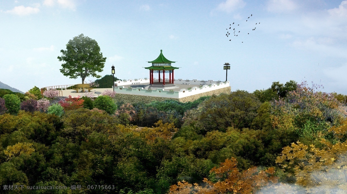 山顶 节点 景观设计 植物素材 环境营造 素材元素 植物搭配 元素提取 模型后期 场景百搭