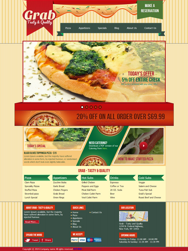 西餐厅 网站 模板 html模板 美食烹饪网站 网页素材 网页模板