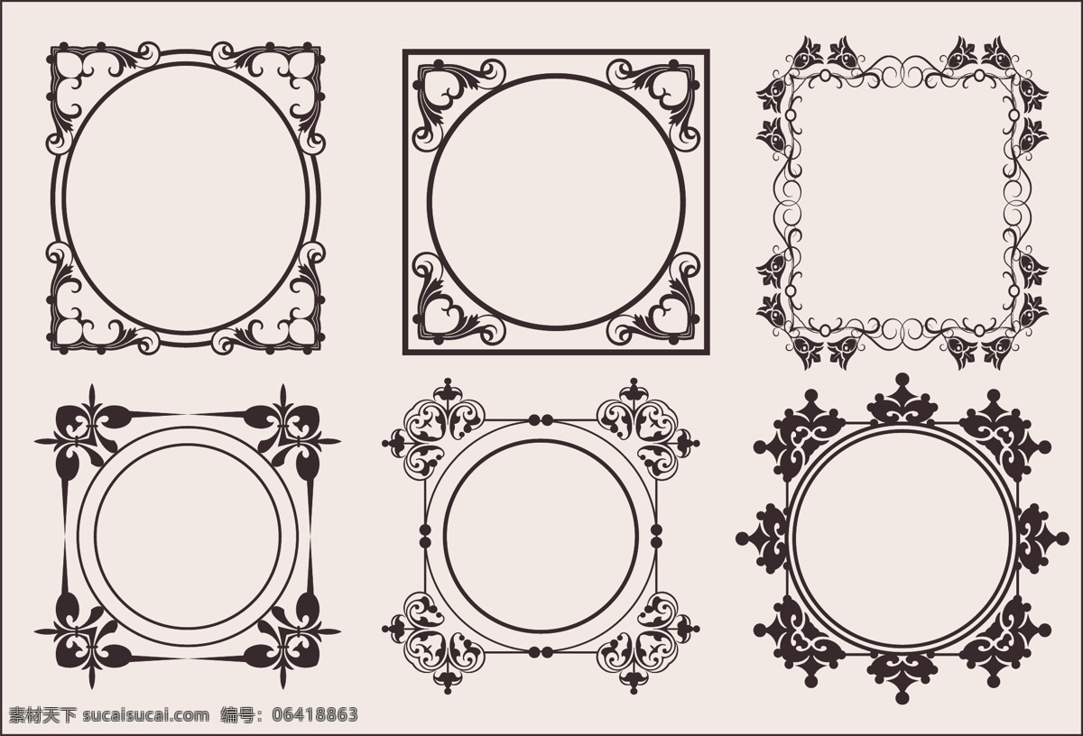 经典 欧式 花纹 矢量 材料 风格 花边 模式 欧洲 图案 边界 角落 矢量图 现代科技