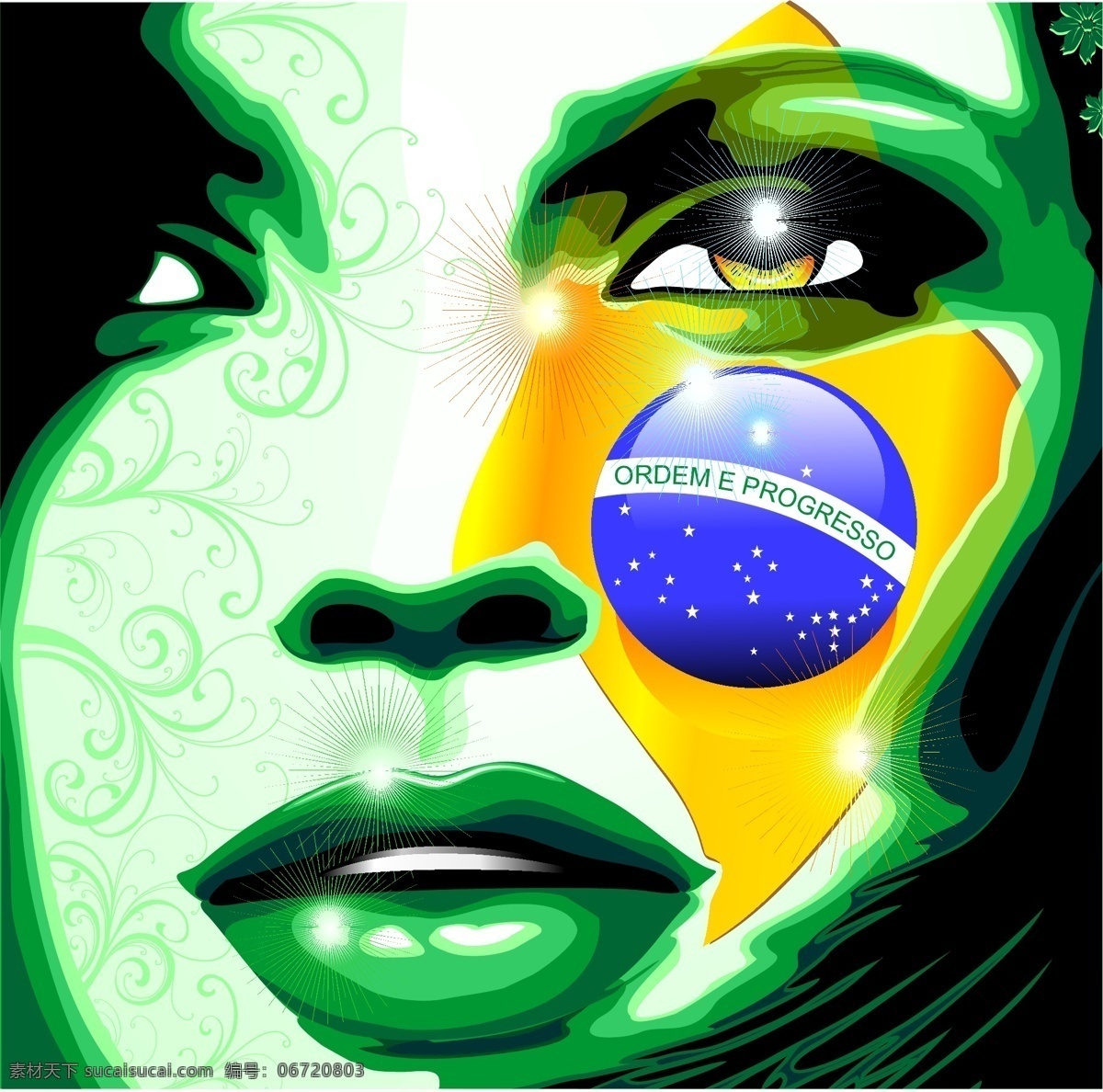 巴西美女 巴西国旗 巴西 巴西元素 桑巴风情 巴西足球 时尚背景 绚丽背景 背景素材 背景图案 巴西女人 女人脸 女性肖像 矢量背景 背景设计 抽象背景 抽象设计 卡通背景 矢量设计 卡通设计 艺术设计 巴西设计 矢量