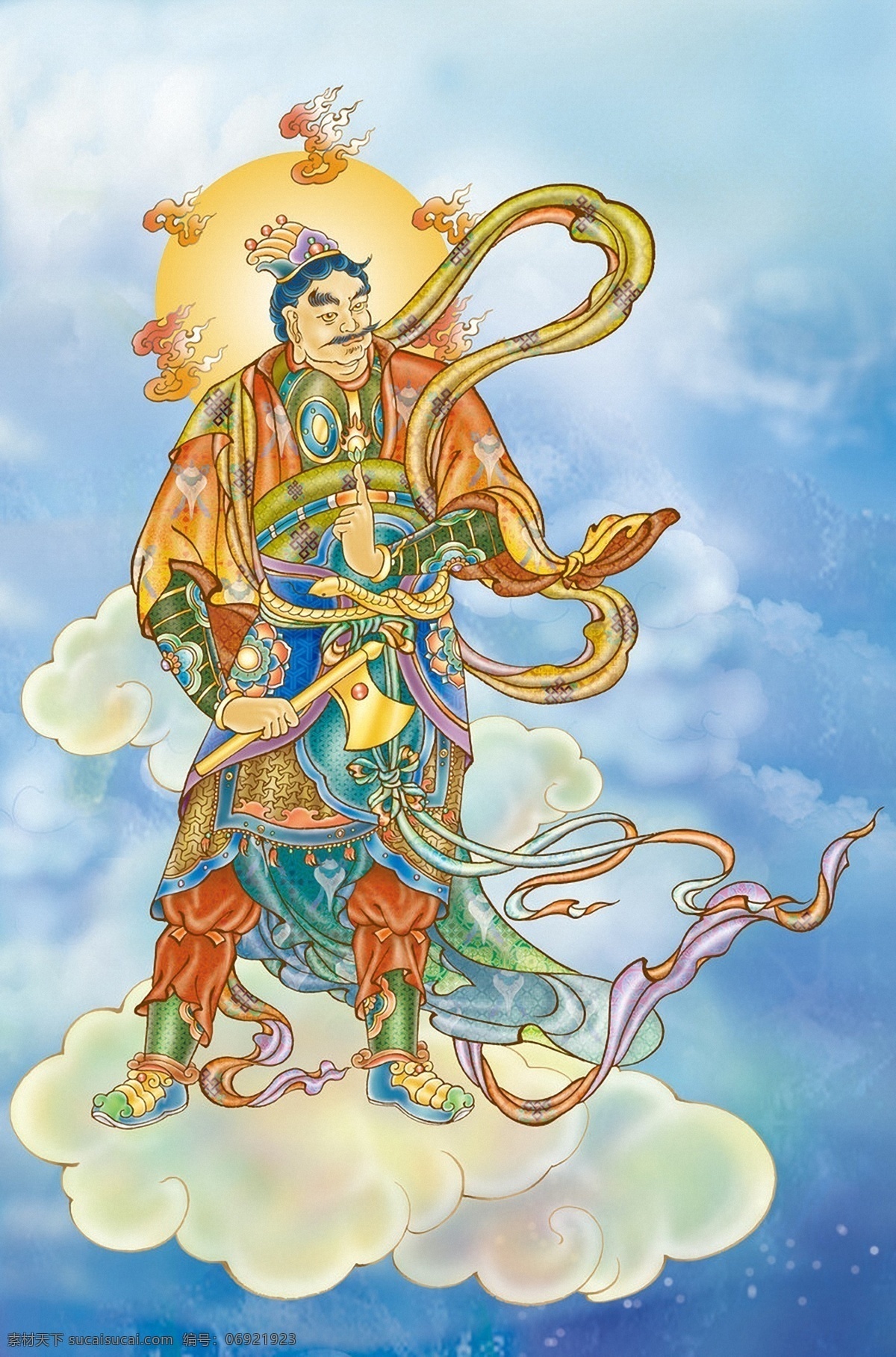 安底罗大将 安 底 罗 大将 十 二 药叉 佛像 释迦摩尼 佛祖 平安 云朵 云端 光芒 佛教 宗教信仰 佛像佛文化 文化艺术