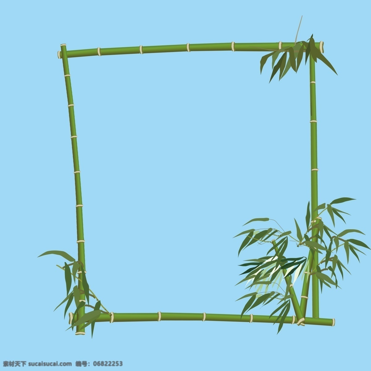 绿色 竹子 边框 文本 框 文本框