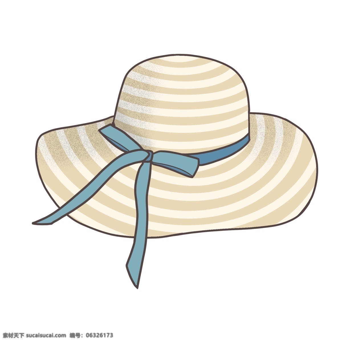 白色 遮阳 帽子 插画 白色的帽子 女士帽子 卡通插画 帽子插画 时尚帽子 装饰帽子 蓝色的蝴蝶结