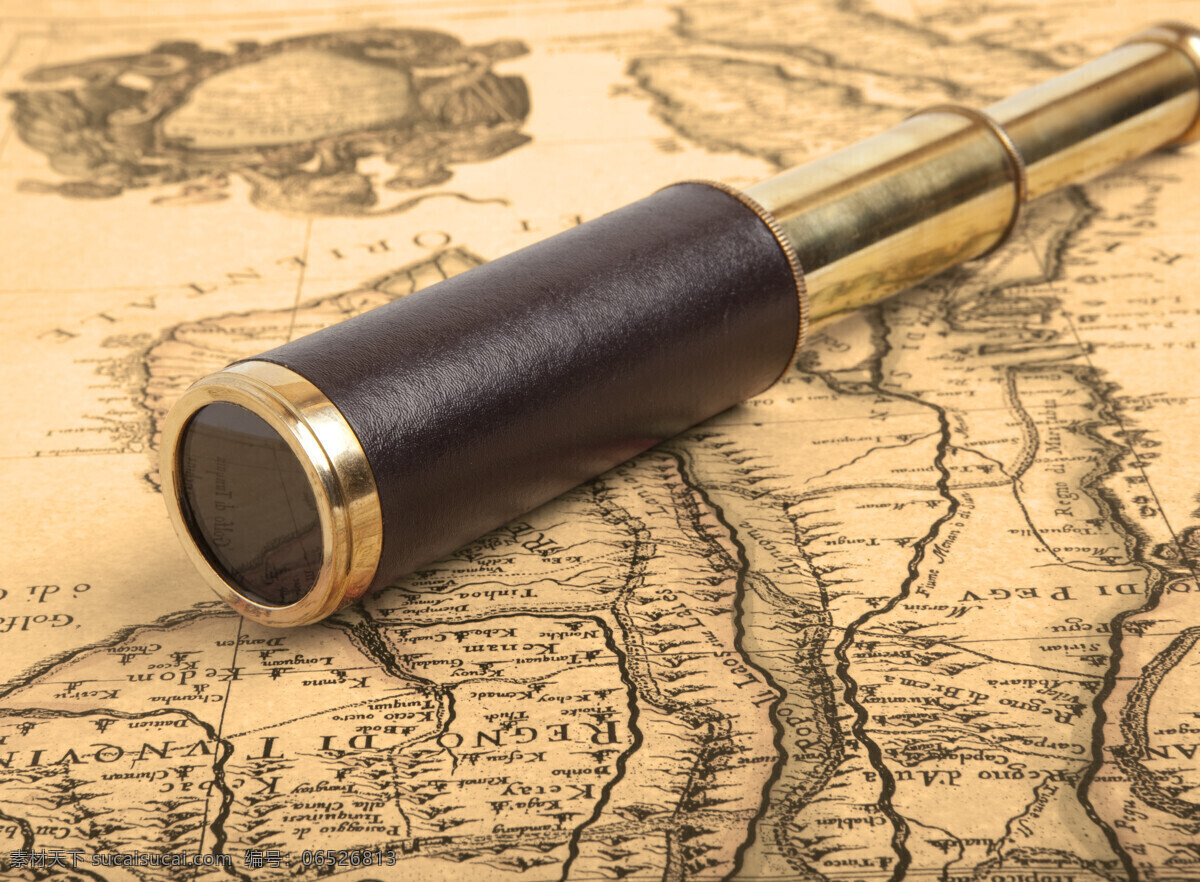 望远镜 航海 地图 航海地图 怀旧地图 地图背景 其他类别 生活百科 黄色
