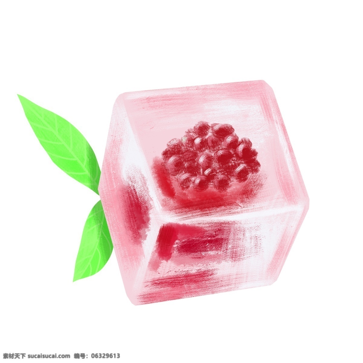 红色 果实 冰块 插画 创意红色冰块 夏季 降温 立体冰块 透明的冰块 果实冰块插画 冰 固体水资源