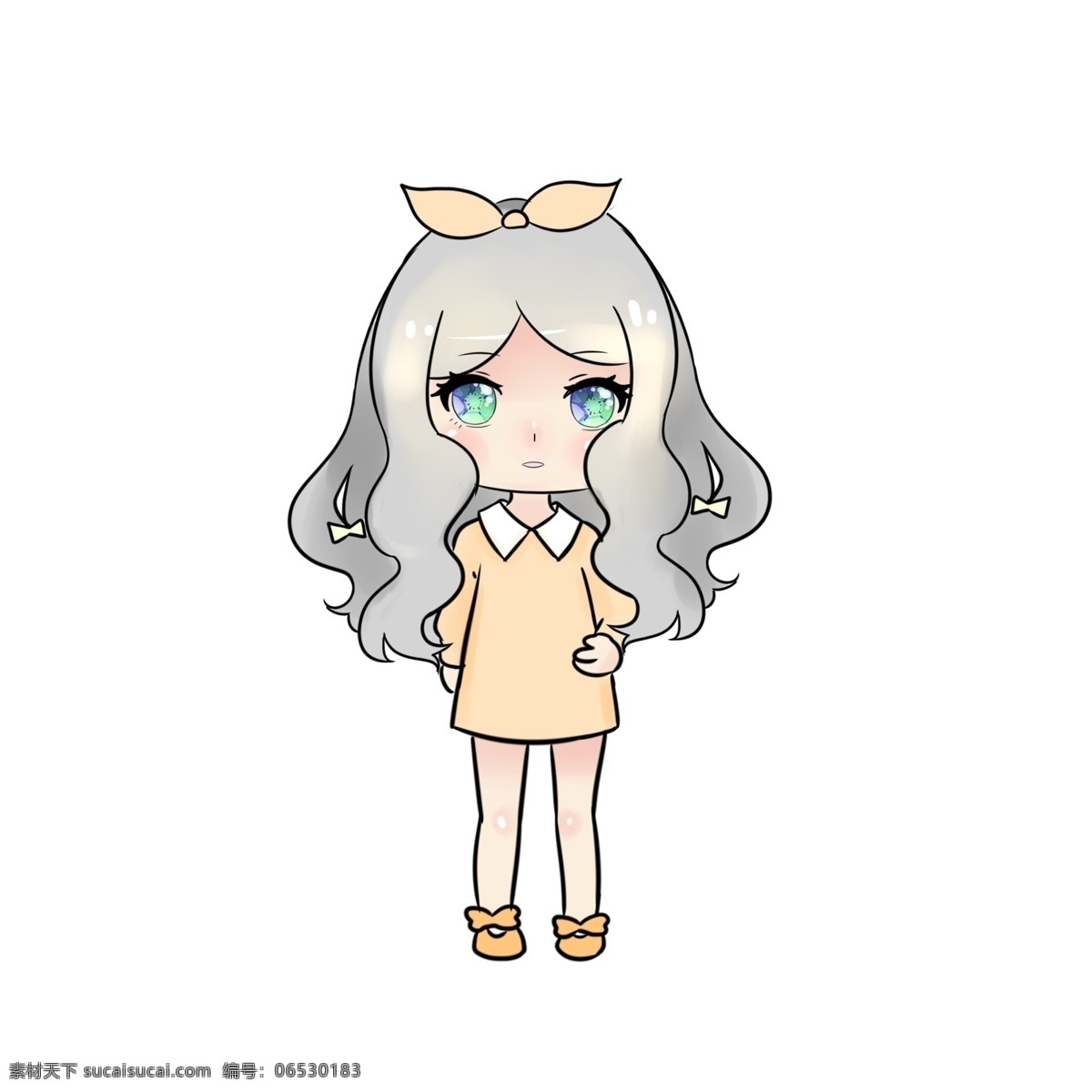 原创 可爱 q 版 少女 商用 元素 美丽 清新