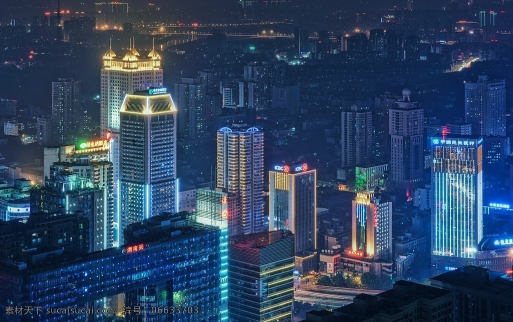 长沙夜景 长沙 夜景 芙蓉广场 九龙仓 建筑园林