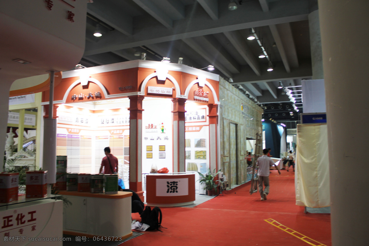 展位 展览 红色 商务场景 商务金融 展位设计 展位展览 欧式建筑展览 家居装饰素材 展示设计